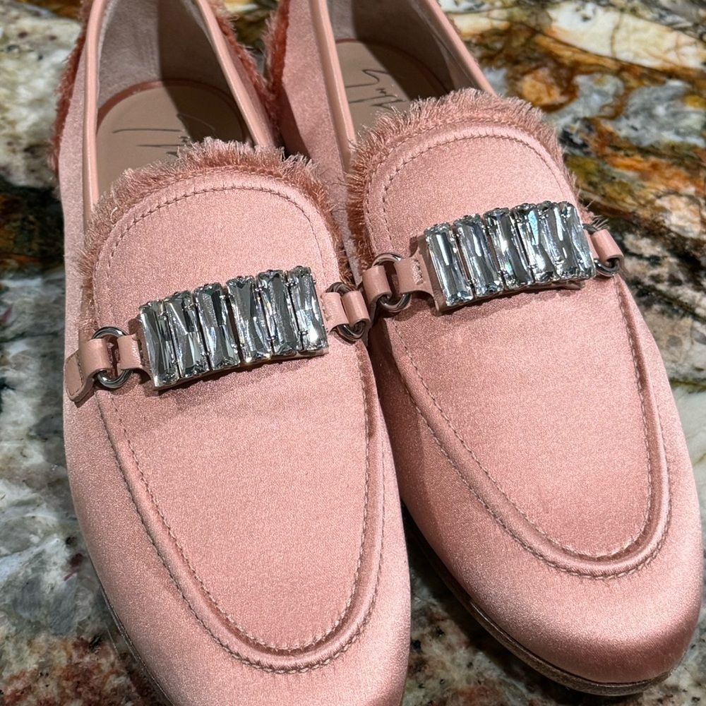 Giuseppe Zanotti Blush Pink NIB Slipper Flats ➡️SEE Size Notes $950 Raso Salmone - Picture 5 of 16